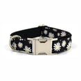 thumbnail image 3 of Personalized Pet Collar Custom Puppy Nameplate ID Tag Adjustable Buckle Strong Black Daisy Flower Basic Collars Lead Leash ShopWise Round, 3 of 10