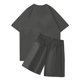 thumbnail image 3 of Conjunto de camisetas y pantalones cortos con cuello redondo y manga corta con estampado NOFS informal a la moda para hombre Gris oscuro S, 3 of 3