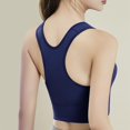 thumbnail image 4 of BYHONG Women Casual Breathable Yoga Top Bra Underwear Without Steel Ring Gathering Sports Running Bra Bras for Women Navy M, 4 of 5