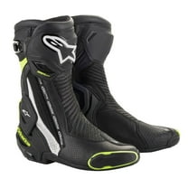 Alpinestars SMX Plus Vented Mens Motorcycle Boots Black/White/Yellow 40 EUR