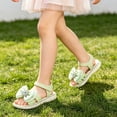 thumbnail image 5 of HGIEYS Toddler Girls Pearl Bear Bow Princess Sandals Open Toe Soft Flat Soled Sandals Summer Fashion Shoes 4-5 Years, 5 of 5