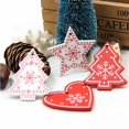 thumbnail image 3 of Colgante de madera para árbol de Navidad, adorno de estrella de copo de nieve, decoración roja para fiesta en casa, boda y Año Nuevo, 12 piezas, 3 of 4