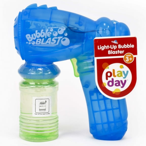 Play Day Light Up Bubble Blaster, Blue, Children Ages 3 