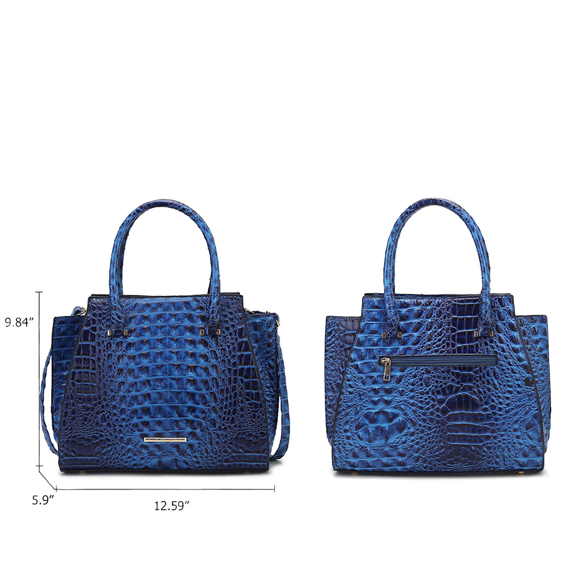 MKF Collection Viridiana Women's Tote Handbag Croc-Embossed Vegan Leather Large Double Handles with Wallet by Mia K - Purple