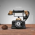 thumbnail image 3 of Yuarrent Teléfono rotativo estilo Retro viejo auricular de resina * teléfono antiguo cordón grueso duradero patrón de números dorados adorno Decoración Yuarrent HA074815-00, 3 of 6