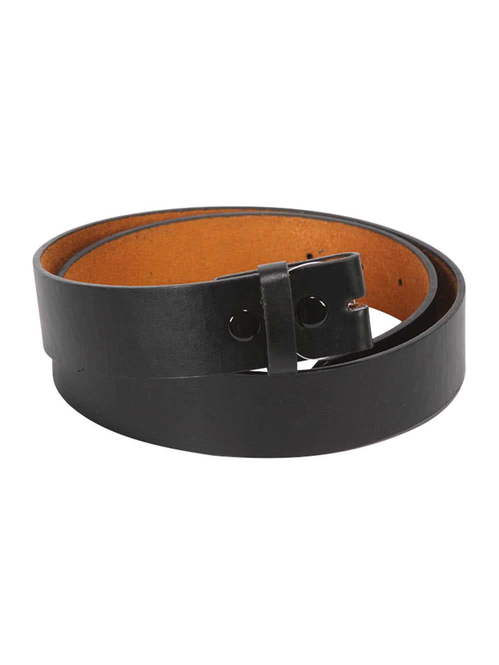 Gravity Trading Mens/Womens Black Leather Belt for Buckles, Medium, Men's