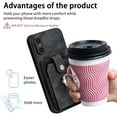 thumbnail image 3 of Feishell for iPhone XS Max Wallet Case with Elastic Card Holder,Premium PU Leather Shockproof TPU Bumper 360° Rotation Finger Ring Holder Kickstand Anti-Scratch Protective Phone Case,Black, 3 of 9