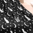 thumbnail image 3 of Black White Cat Moon Star Pattern Blanket,Comfortable Soft Flannel Throw Blanket,All Season,Warm Lightweight Blankets for Sofa Bed Couch Living Room Chair,30"x40", 3 of 4