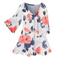 thumbnail image 3 of Women‘s Tops Causal Loose Floral Printed T Shirts Fall Plus Size V-neck Tops, 3 of 6