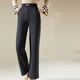 thumbnail image 1 of Pincandy Women's Winter Solid Color Fleece Lined Straight Leg Pants, High Waist Elastic Waistband, Rose Print, Cold Days & Casual Outings, 1 of 5