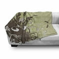 thumbnail image 3 of Dragonfly Soft Flannel Fleece Throw Blanket, Retro Style Flower with Grunge Effects in Vivid Tones Garden Image, Cozy Plush for Indoor and Outdoor Use, 50" x 70", Khaki Brown Lilac, by Ambesonne, 3 of 6