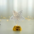thumbnail image 4 of Battery Powered LED Night Light Decorative Table Lamp, Diamond-Cut Crystal Style with Gold Base, Portable Bedside Light for Bedroom, Party, Kids, 4 of 5