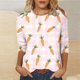 thumbnail image 5 of Camisetas de Pascua para Mujeres Impresión de la Moda Suelta Casual Cuello Redondo Tres Cuartos de Manga Suéter, Poliéster Suave Superior, 5 of 6