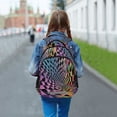 thumbnail image 6 of FORMRS Unisex Backpack Elementary School Travel Bookbag with Reflective Stripes, Pink Wavy Plaid, 6 of 7