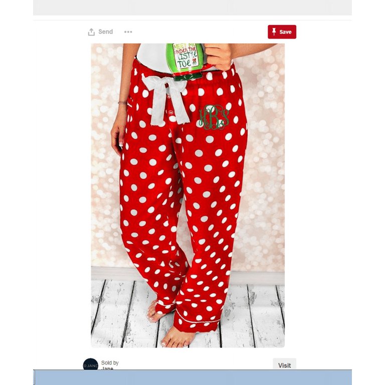Red and white polka dot pajama pants sale