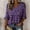 Black, variant on Womens Purple Ribbon Alzheimers Shirts Floral & Hummingbird Print Alzheimer'S Awareness Support 3/4 Length Sleeve Tops V Neck T Shirts For Women