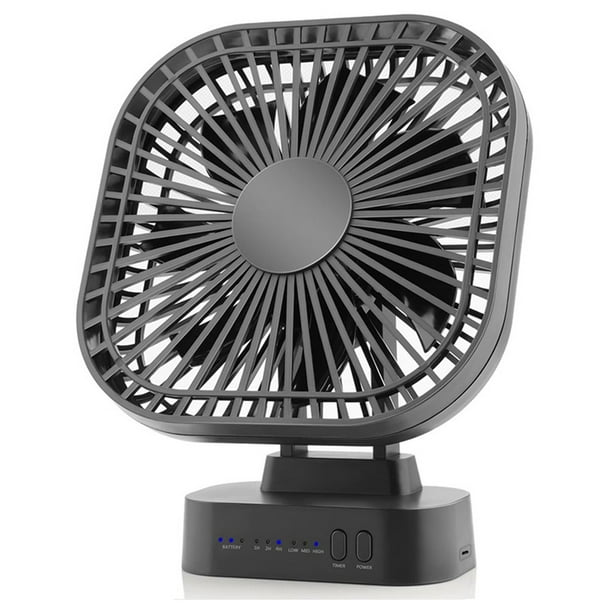 Mini Ventilador USB Recargable de Escritorio con Temporizador Ventilador Silencioso PortáTil Plegable de 3 Velocidades y 7 Hojas para Oficina Camping Al Aire Libre