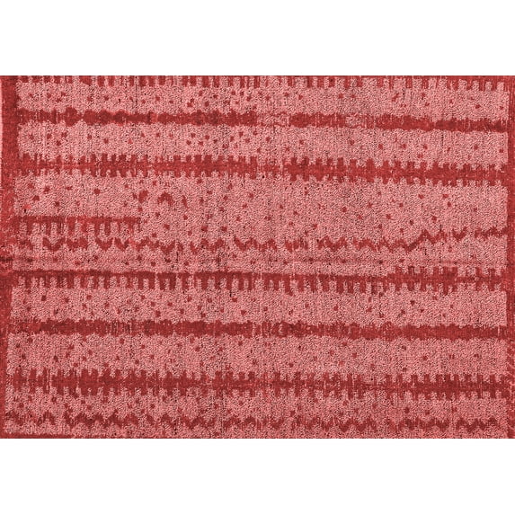 Ahgly Company Machine Washable Indoor Rectangle Oriental Red Modern Area Rugs, 7' x 10'