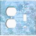 thumbnail image 4 of Metal Light Switch Plate Outlet Cover (Blue Leaf Letter Damask LET007), 4 of 13
