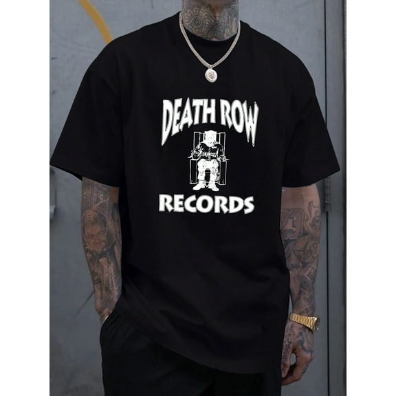 Death Row Record classic T-shirt men's summer short-sleeved round neck casual bodysuit