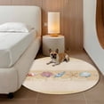 thumbnail image 2 of Yellow Summer Coastal Round Area Rug 7Ft Washable Circle Rugs for Dorm Laundry Room, Modern Ocean Waves Starfish Shell Non-Slip Carpet Floor Mats Indoor Outdoor Carpet Runner Aesthetic Home Decor, 2 of 8