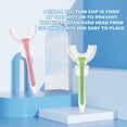 thumbnail image 3 of Cepillo de dientes en forma de U para niños, paquete de 2, cepillo de dientes para niños de 6 a 12 años, cepillo de dientes manual para toda la boca con mango de cerdo lindo para niños, cepillo de dientes suave en forma de U 360 para limpieza bucal de niños pequeños, (azul + verde) brillar Electrónica, 3 of 5