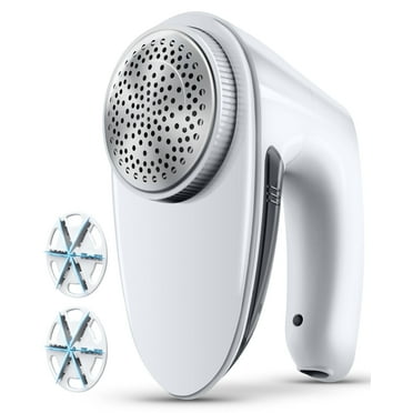 Fabric Shaver Lint Remover - Fabric Defuzzer Electric Lint Fuzz Pills Remover with Quandruple Protection & 2 Replaceable 6-leaf Blades, Trimmer Effectively Faster by 50%