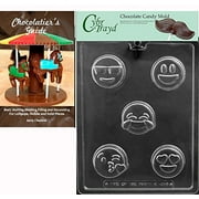 CybrTrayd Bk-M249 "Emoji Faces Cookie" Chocolate Candy Mold, Clear
