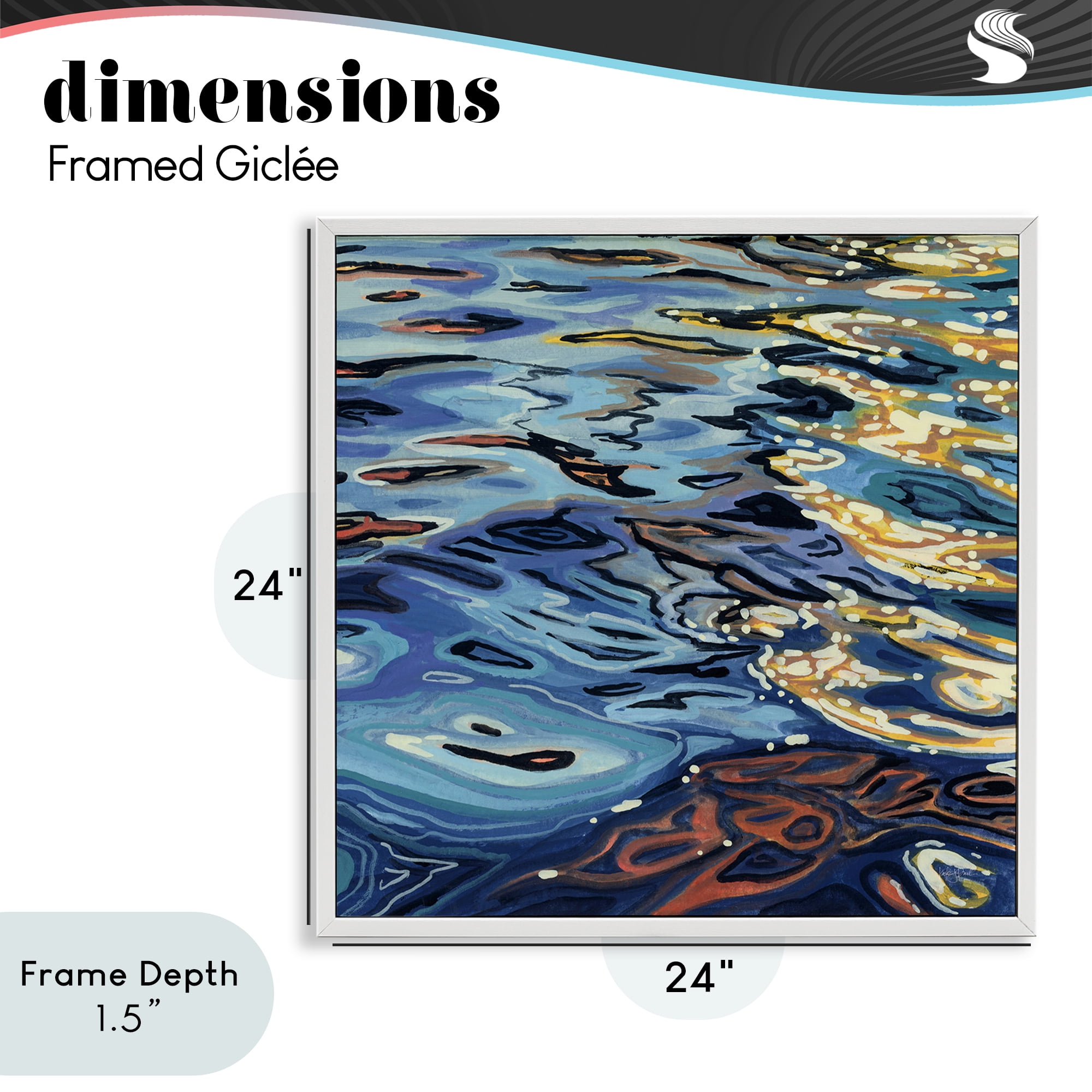 Stupell Industries Sunrise on Rippling Water White Framed Giclee Art, design by Kate Jarvik Birch