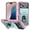 Green + Pink, variant on Lunvic Case for iPhone 18 Pro with Camera Cover Protection, 360 Ring Kickstand Magnetic Car Mount Heavy Duty Shockproof Dual Layer Cover, Red + Black