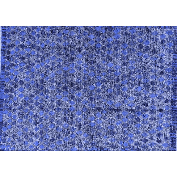 Ahgly Company Machine Washable Indoor Rectangle Abstract Blue Modern Area Rugs, 5' x 8'