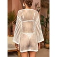 thumbnail image 5 of Charmo Women Long Sleeve Swimsuits Cover Ups Crochet Bathing Suit Bikini Beach Swimwear, 5 of 5