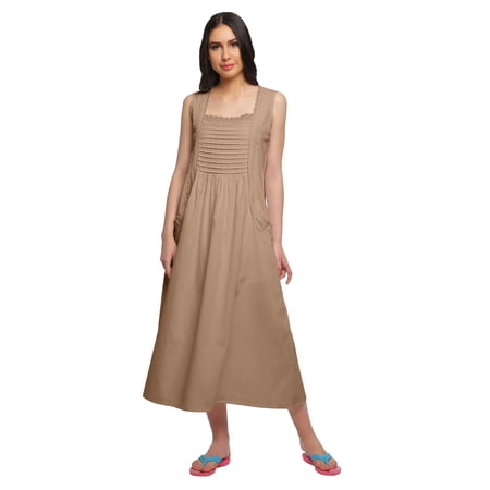 Moomaya Solid WoMen s Cotton A-Line Flared Sleepwear For Women Nightdress