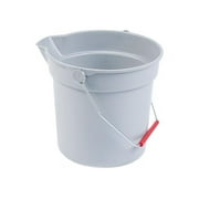 Rubbermaid Commercial Products BRUTE 10 QT Heavy-Duty Round Bucket, Gray, Janitorial, FG296300GRAY