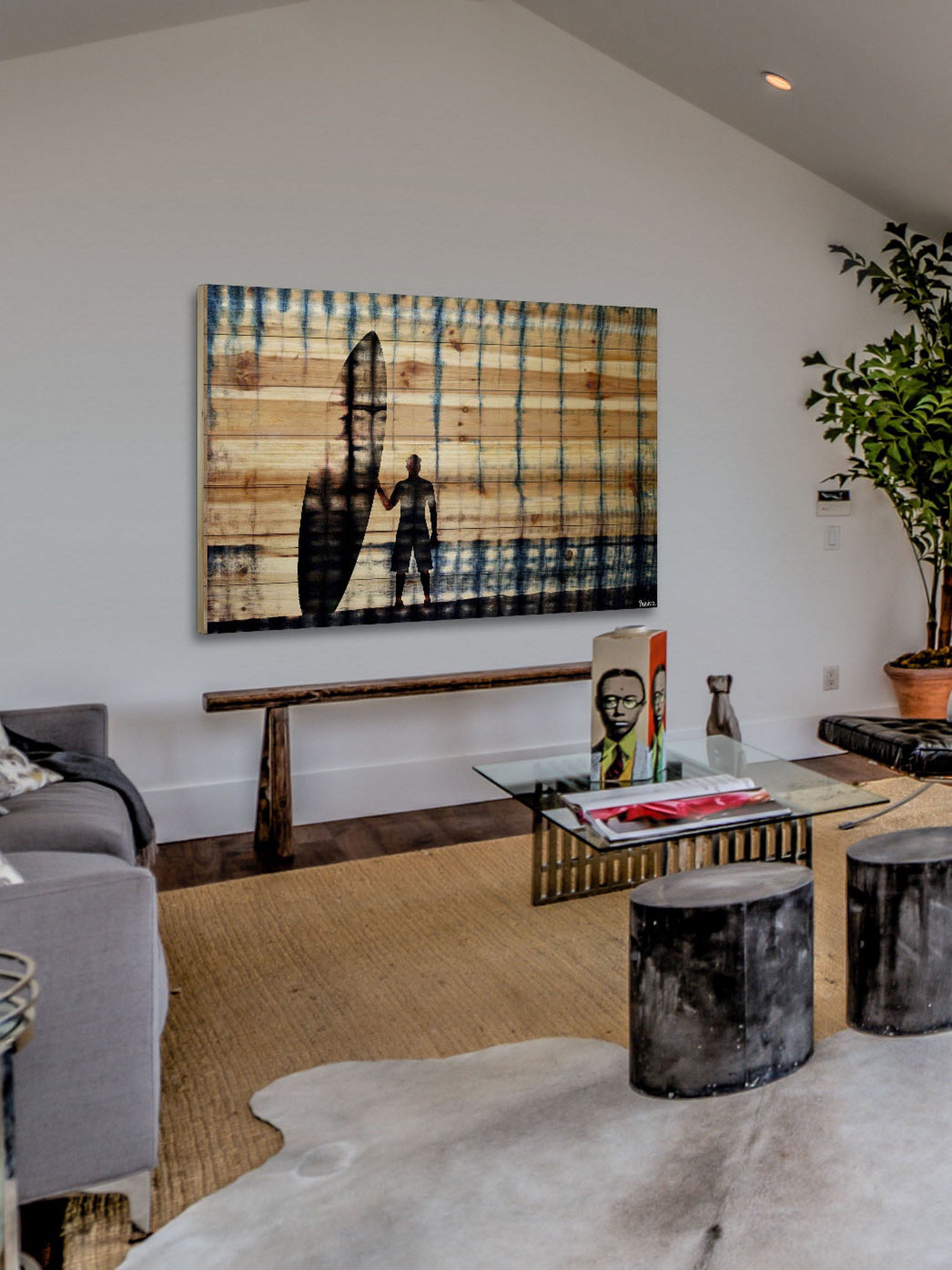 Parvez Taj Surf at Dusk Pinewood Wall Art, 20" x 30"