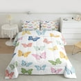 thumbnail image 3 of Manfei Colorful Cute Butterfly Full Size Comforter Sets,Wild Animal Bedding Comforter Set,Rainbow Butterflies Bedding Sets For Girl,Luxury Bedroom Decor Reversible,3 Pieces, 3 of 9