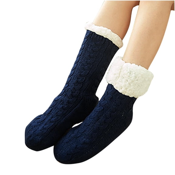 LckLvx Slipper Socks for Women with Gripper Winter Non-Slip Thick Fuzzy Warm Socks Home Socks Christmas Gift