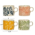 thumbnail image 3 of Creative Co-Op Stoneware Mug with Abstract Design, Multicolor, Set of 12, 3 of 5