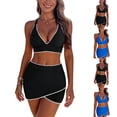 thumbnail image 2 of gakvbuo Bikini Sets For Women Two Piece Swimsuits Summer Beach Swim Bathing Suits Women's Split Swimsuit Color Blocked Swimsuit, 2 of 9