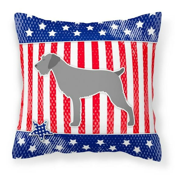 Carolines Treasures BB3311PW1818 USA Patriotic German Wirehaired Pointer Fabric Decorative Pillow