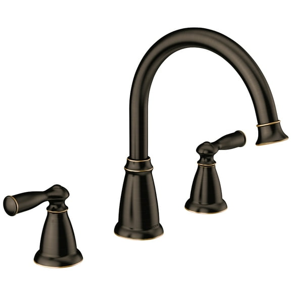 MOEN 86924BRB Banbury 2-Handle Deck-Mount High Arc Roman Tub Faucet in Mediterranean Bronze (Valve Included)