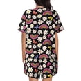 thumbnail image 3 of Naloa Rainbow Flowers Women's Short-Sleeved Pajama Set, Loungewear, Summer pajamas, Breathable Cozy - XX-Large, 3 of 9