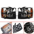 thumbnail image 5 of Labwork Left+Right Side Headlight For 2007-2013 Chevy Silverado Black Housing, 5 of 6