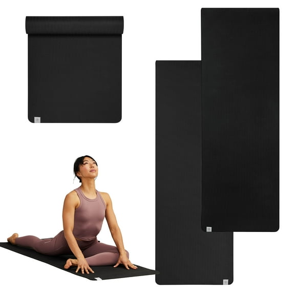 Gaiam Performance Yoga Mat, Made of Durable TPE, 23.5" x 68" x 6MM Thick, Black