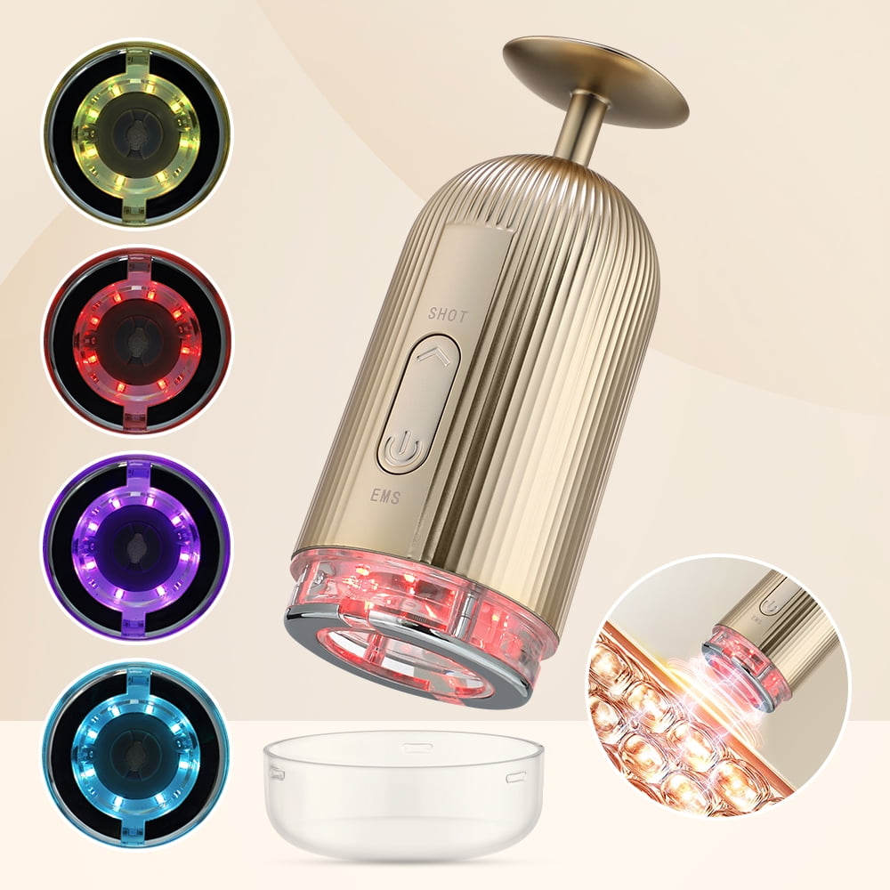 Flaremore 4-in-1 Microcurrent Facial Device for Neck and Face Massager, Portable Face Device for Skin Care, Double Chin, Wrinkle Reduction and Firming, USB / Rechargeable Microcurrent Face Lift