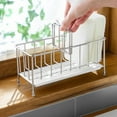 thumbnail image 5 of Hxlamzoo Adjustable No-Drill Stainless Steel Kitchen Sponge & Dish Rack, Over Sink Multifunctional Storage Organizer with Pull-Out Basket, 5 of 6