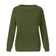 thumbnail image 4 of Dezsed Women's Oversized Sweatshirt Fashion Solid Casual Loose Round-Neck Long Sleeve Pocket Pullover Tops Blouse Army Green XL, 4 of 5