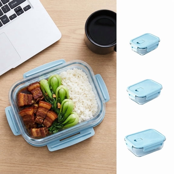 PSVFUJZ Leakproof Meal Prep Box, Airtight Bento Boxes, Portable Lunch Containers with Vent Lock Lid Refrigerator Food Organizer for Home Office Daily Food Preservation