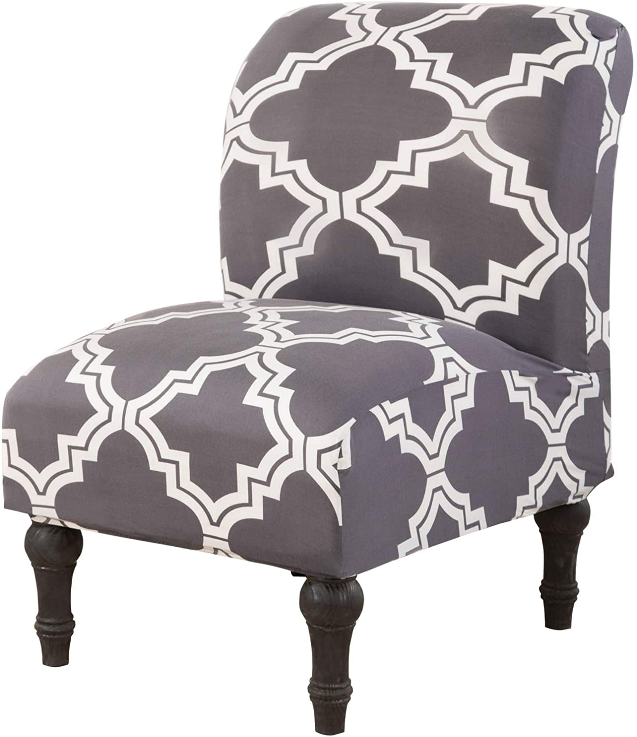 JIAN YA NA Armless Accent Chair Covers Velvet Stretch Slipcovers