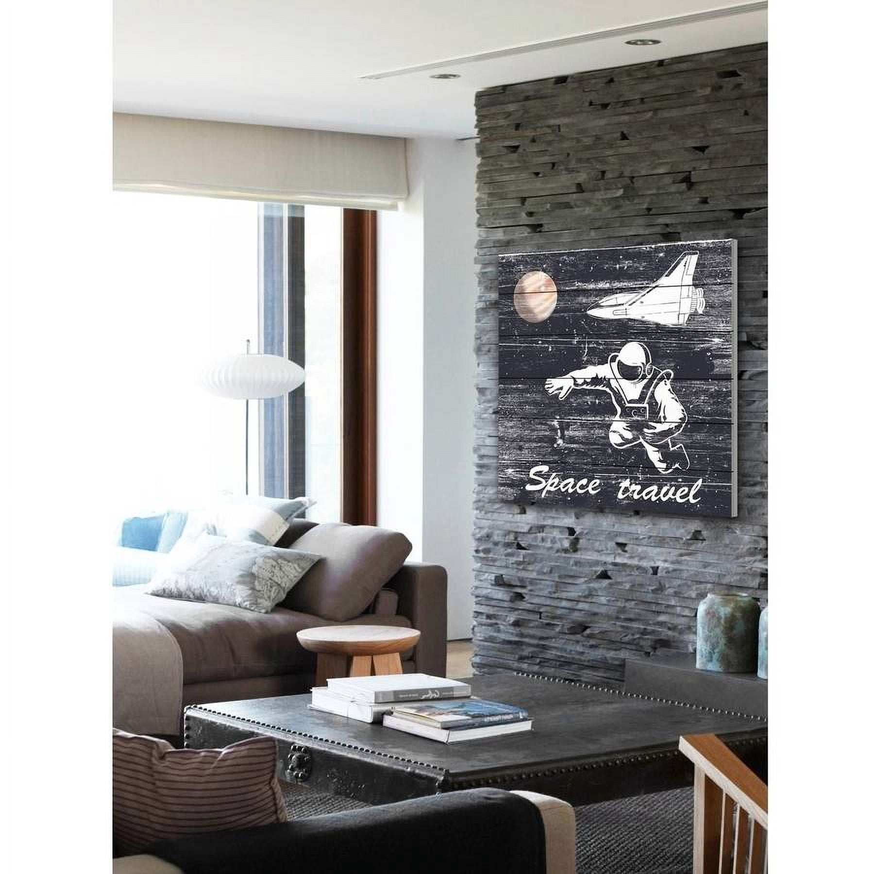 Space Travel I Painting Print on White Wood